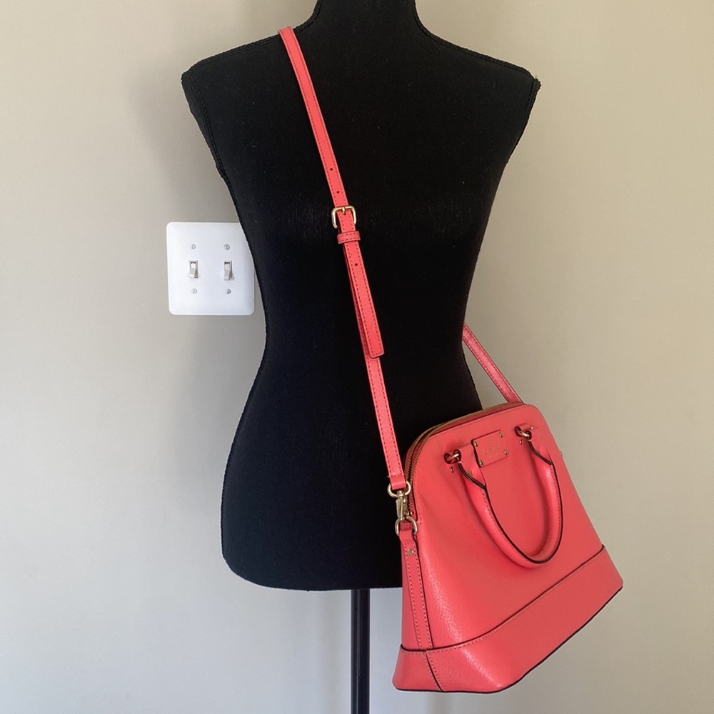 Kate Spade Beautiful Pink Satchel Handbag With Crossbody Strap With Handles - Picture 2 of 14